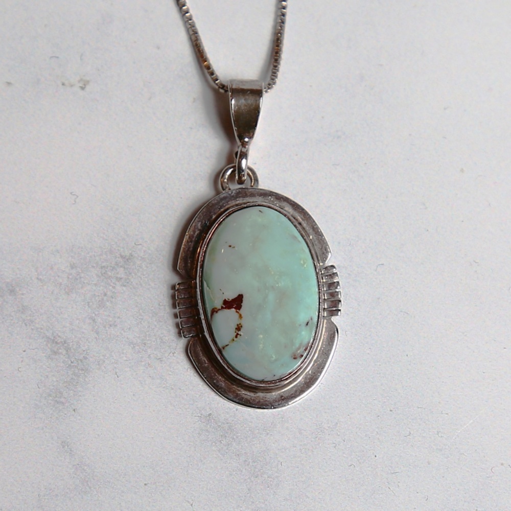 COPY - Sterling Silver Turquoise Pendant with chain
